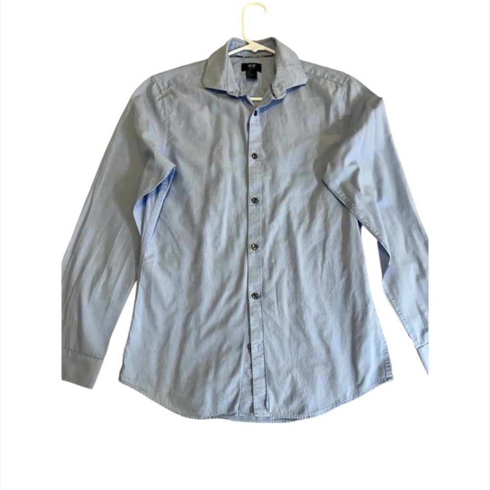 H&M Womens Shirt Size S Blue‎ Pinstripe Button Up Long Sleeve Top